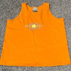 Nike Orange Athletic Tank Top Sporty Design